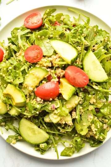 Quinoa arugula salad with walnuts- featured