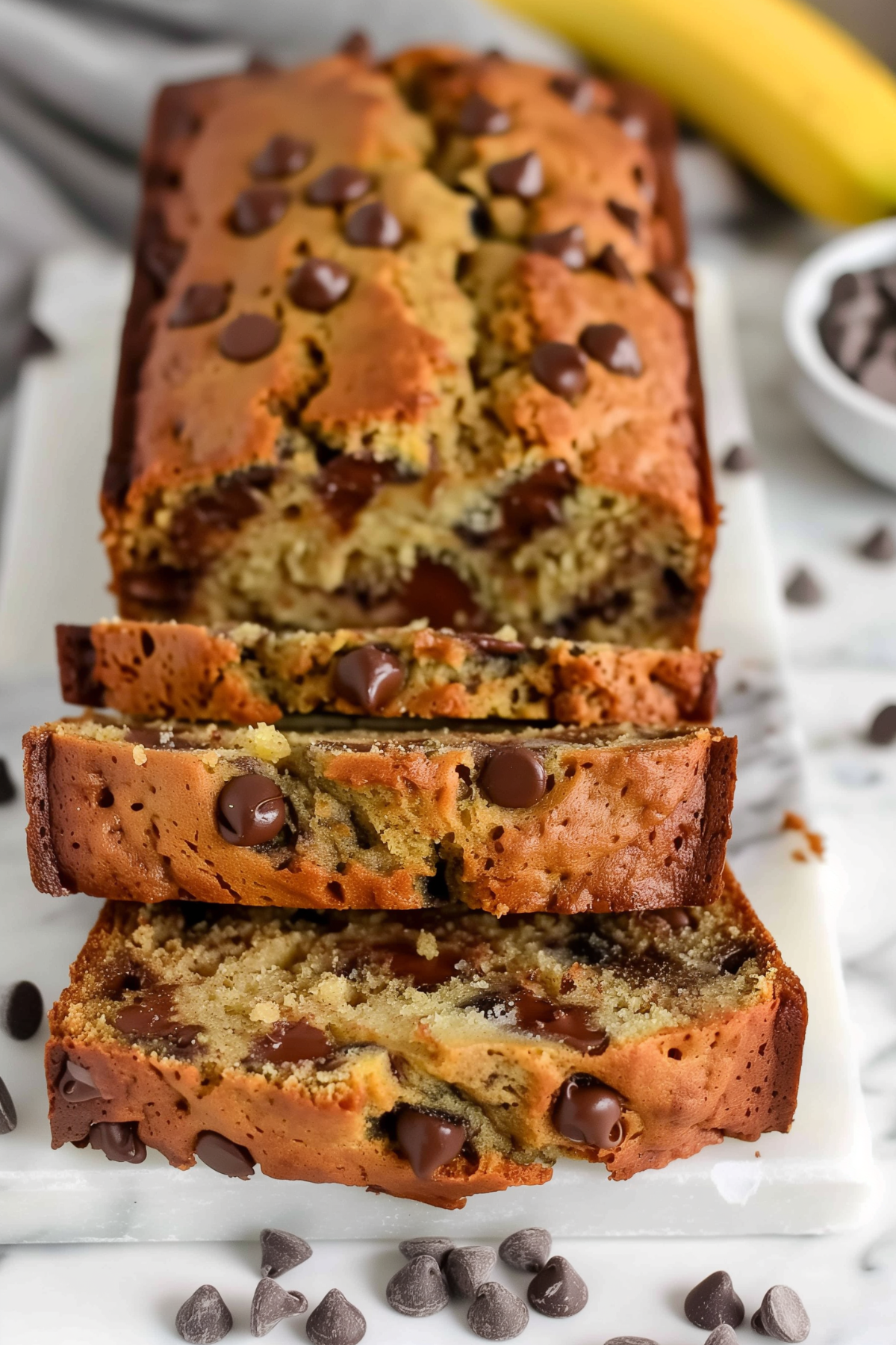 Diabetes friendly banana bread - sliced.